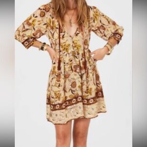 Jen’s Pirate Booty Bohemian Floral Dress with Tassel Tie